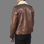 Furton Brown Leather Biker Jacket