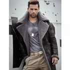 Men's Black B7 Bomber Shearling Leather Coat - Classic & Cozy