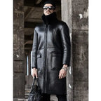 Men's Black Double-Sided Shearling Leather Coat