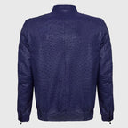 Purple Ostrich Leather Zip Up Biker Jacket