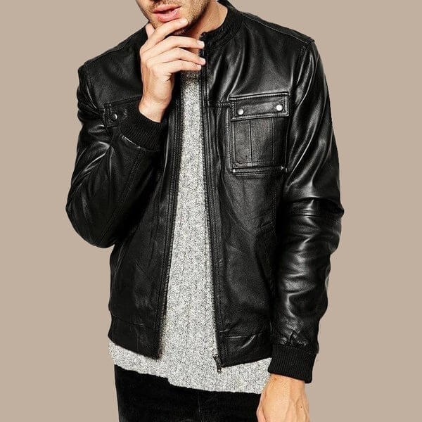 Best Real Black Leather Bomber Jacket for Men by Avanzar Leather