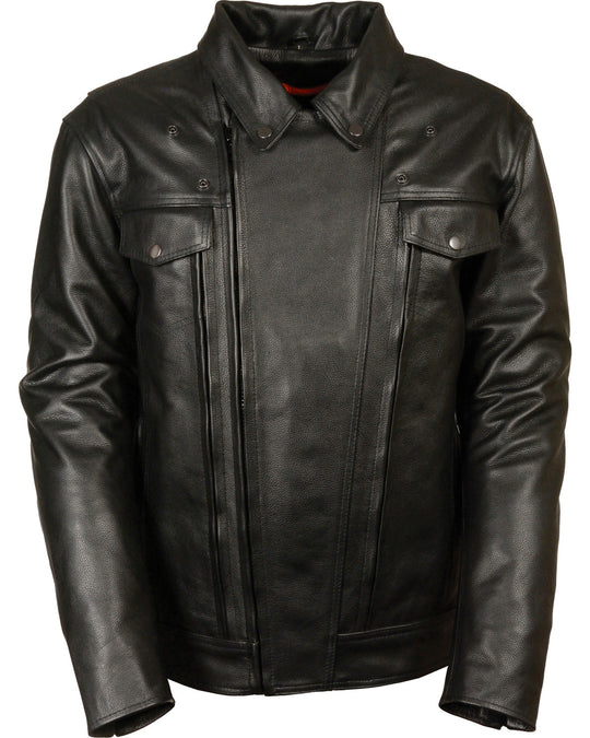 Men's Riding MotoFashion High End Utility Pocket Vented Cruiser Jacket