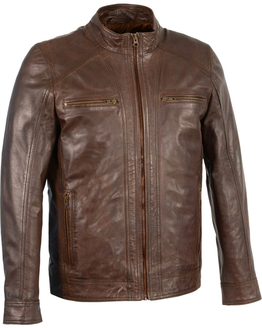 Men's MotoFashion Sheepskin Moto Leather Jacket