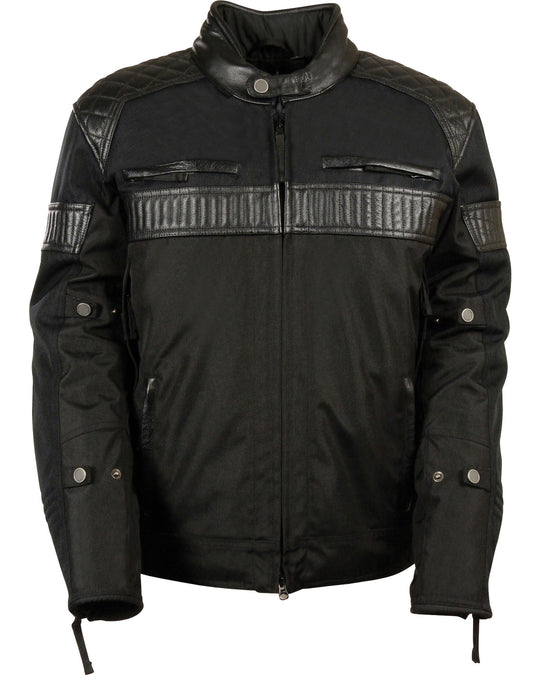 Men's MotoFashion Black Textile Scooter Riding Motorbike Jacket