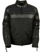 Men's MotoFashion Black Textile Scooter Riding Motorbike Jacket