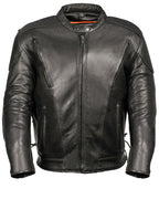 Men's Motorcycle Gear Moto Fashion Lace Side Vented Scooter Jacket