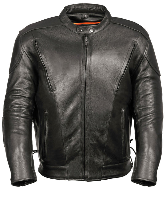 Men's Motorcycle Gear Moto Fashion Lace Side Vented Scooter Jacket