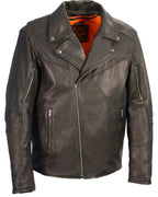 Men's Black Lightweight Long Biker Riding Jacket