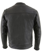 Mens Riding Moto Fashion Vented Scooter Zip-Front CoolTec Leather Jacket