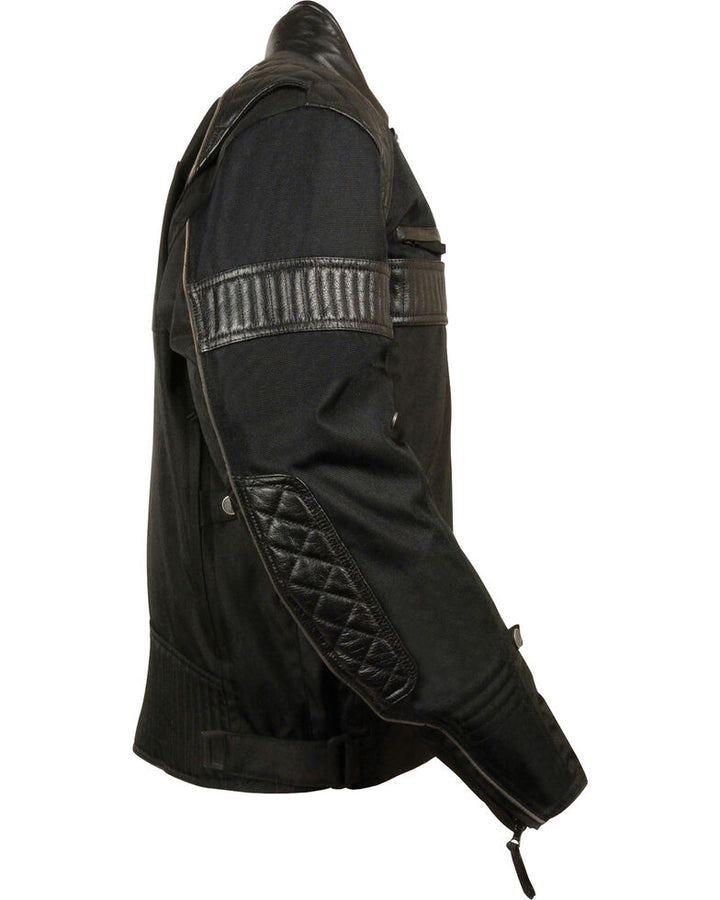 Men's MotoFashion Black Textile Scooter Riding Motorbike Jacket