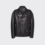 Women's Black Leather Biker Jacket