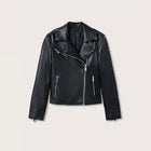 women's black lambskin leather biker jacket