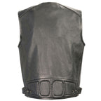 Zipper Front Super Utility Multi Pocket Leather Vest