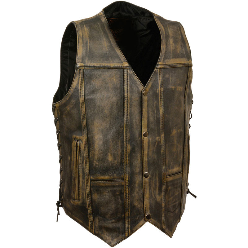 BROWN DISTRESSED VEST