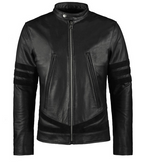 Men’s Black Biker Leather Moto Jacket