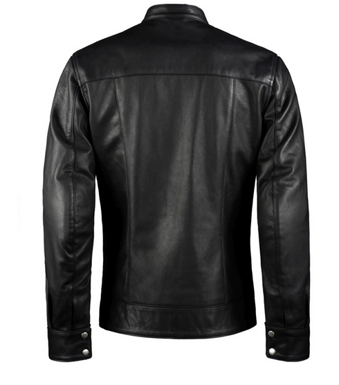 Mens Moto Fashion Riding Vintage Black Biker Leather Jacket
