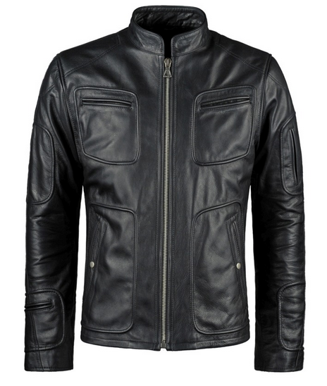 Men's Leather Riding Wear Black Biker Leather Jacket