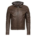 Biker Eric Hooded Leather Jacket