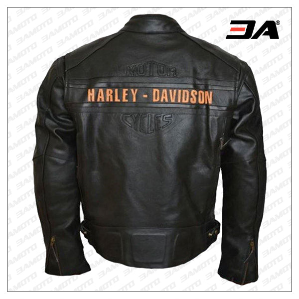Bill Goldberg Black Harley Davidson Motorcycle Leather Jacket
