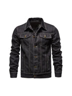 Black Denim Pocket Style Trucker Jeans Jacket