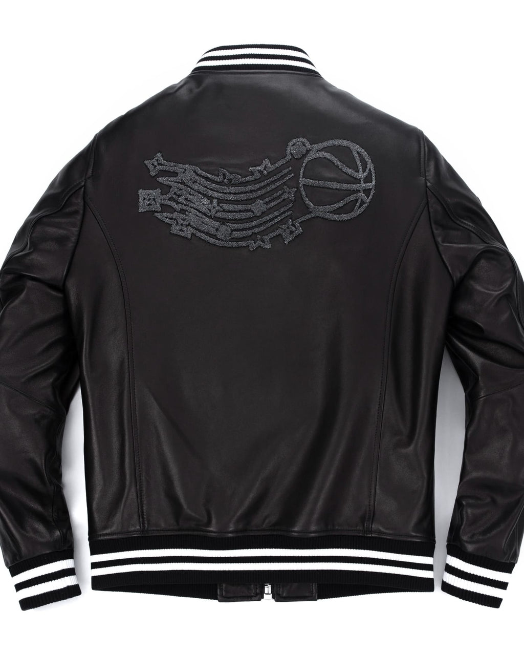 Black Patches Leather Varsity Letterman Bomber Jacket