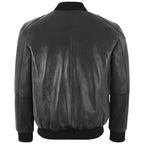 Mens Black Flight Bomber Leather Jacket