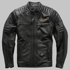 Harley Davidson Passion Velocity Black Cowhide Leather Biker Jacket for Men