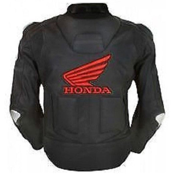 Black Honda Motorbike Style Leather Jacket
