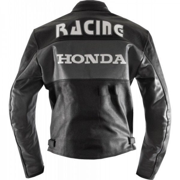 Black Honda Motorbike Real Cowhide Leather Jacket
