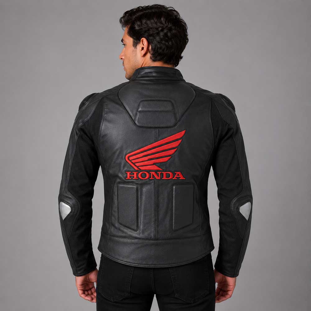 Honda Motorcycle Leather Racing Red Jacket