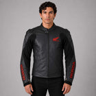 Black Honda Motorbike Style Leather Jacket