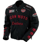 Black Icon Moto Leather Jacket With CE Armor