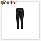 Men's Black Lace-Up Leather Pants | Slim Fit Biker Style – Leather Outlet