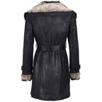 Black Womens Faux Shearling Coat
