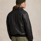 Black A2 Real Goatskin Leather Flight Bomber Jacket