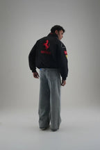 Black Ferrari Embroidered Jacket – Racing Streetwear