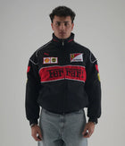Black Ferrari Embroidered Jacket – Racing Streetwear