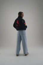 Black Ferrari Embroidered Jacket – Motorsport Streetwear Essential | Streetbred