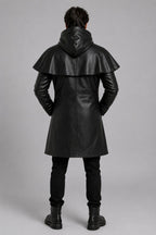 Black Fisherman Trench Cape Coat Gothic Horror Cosplay Costume