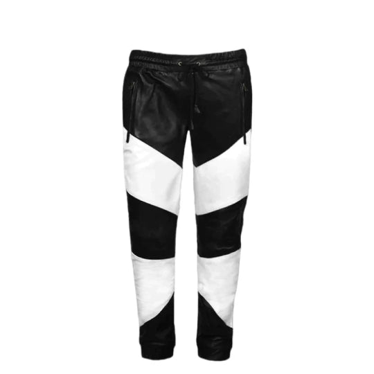 Black & White Leather Pants for Men | Sheepskin Leather