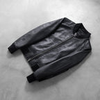 Bliss Black Leather Bomber Jacket