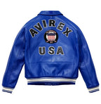 Avirex USA Blue Icon Genuine Leather Jacket