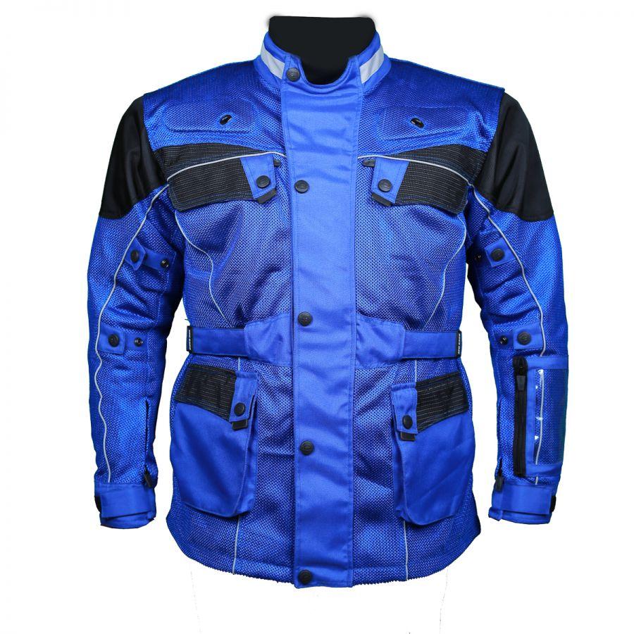 Blue Cool Rider Motorcycle Mesh Jacket