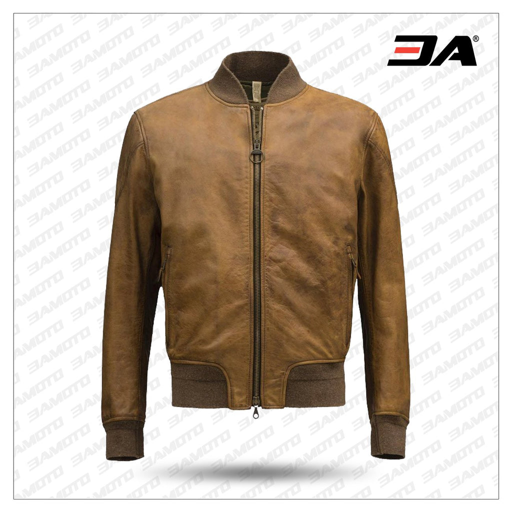 Bomber Brown Fashion Men Leather Jackets