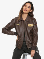 Carol Danvers Captain Marvel Brown Leather Jacket