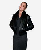 Brie Larson Black Leather Jacket