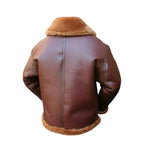 Brown Bomber Single Belted Leather Jacket - Classic & Sleek
