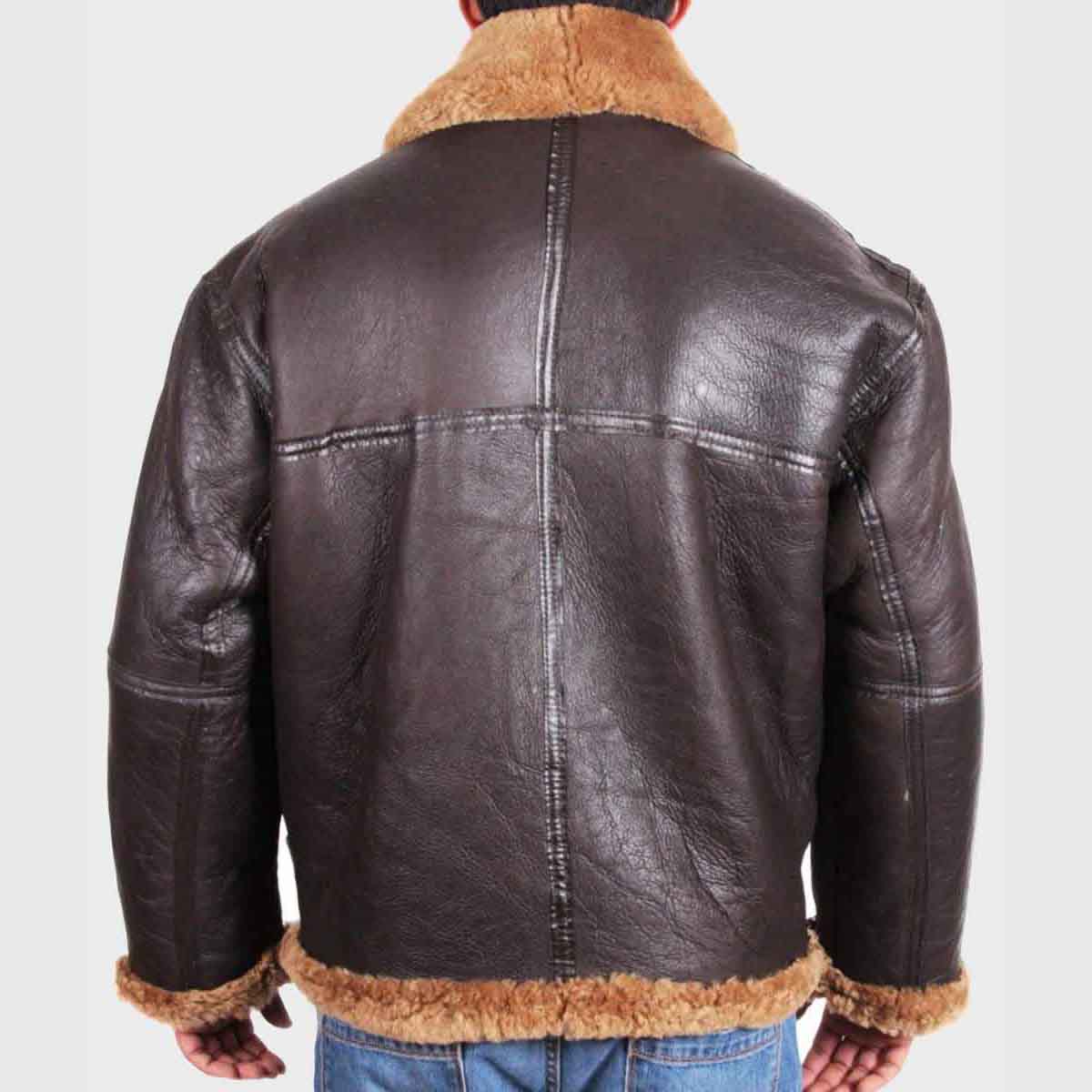 Mens Flying B3 Sheepskin Brown Shearling Jacket