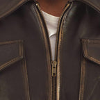 Aaron Brown Style Leather Bomber Jacket