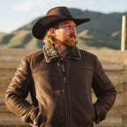 Men's Brown B3 Bomber Shearling Jacket